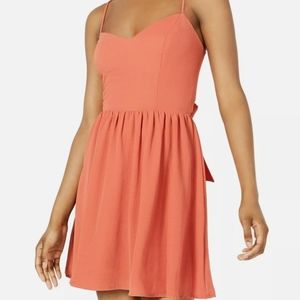 B. Darlin Orange Size 3 Junior's A-Line Dress Tie